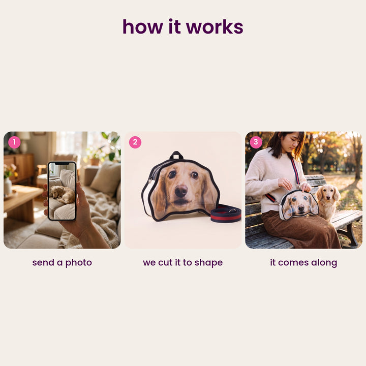 How it works: send a photo, we cut it to shape, it comes along